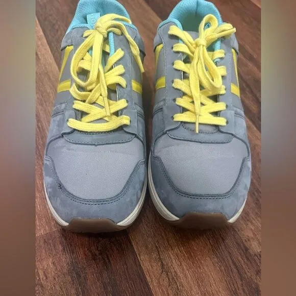 Vionic Gray and Yellow Athletic Sneakers