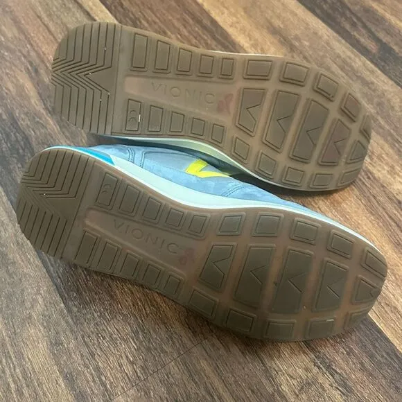 Vionic Gray and Yellow Athletic Sneakers