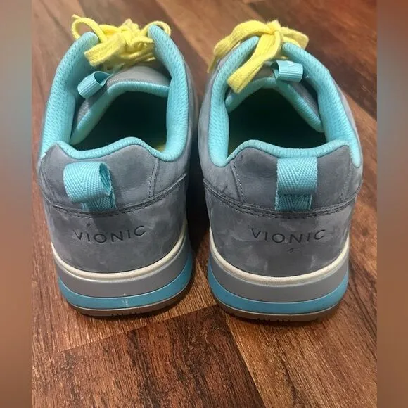 Vionic Gray and Yellow Athletic Sneakers