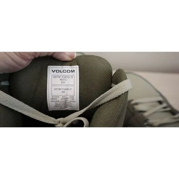 Volcom Men's Sz 7.5M Olive Green/Gray Evolve EH High Top Comp Toe Shoes