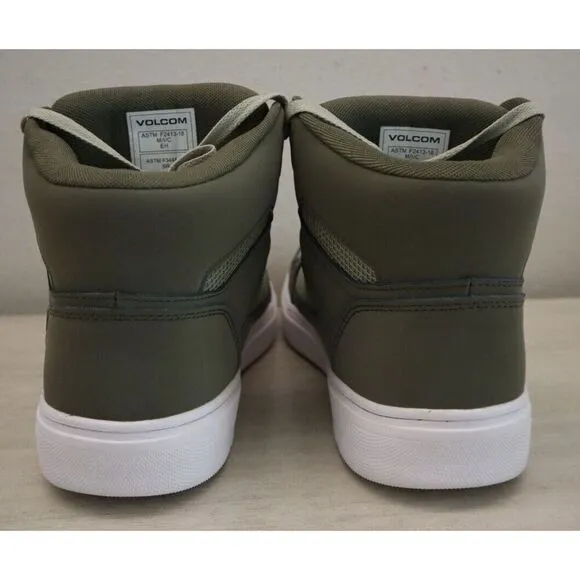 Volcom Men's Sz 7.5M Olive Green/Gray Evolve EH High Top Comp Toe Shoes