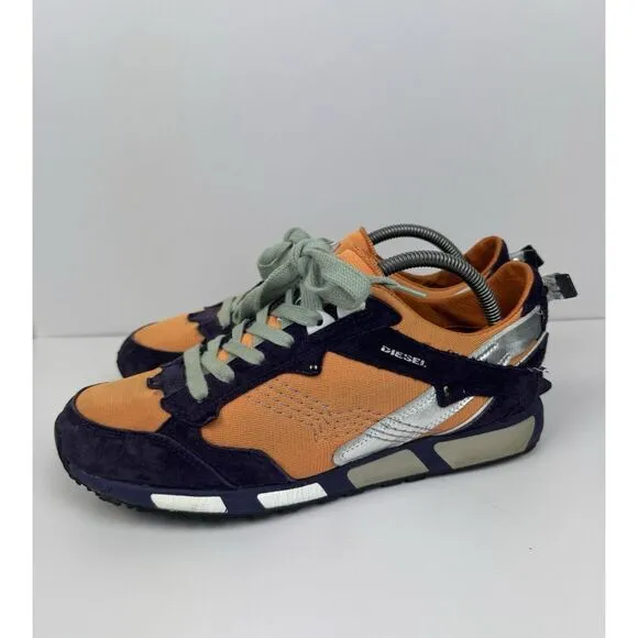 Vtg Diesel Anza Orange Purple Y2K Suede Sneakers Shoes Sz Women's US 9.5 EU 40.5