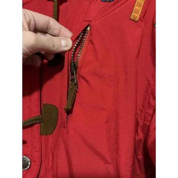 VTG Gorgeous‎ Obermeyer Thermolite Hooded Ski SnowSuit Red W 10 Nordic Accents