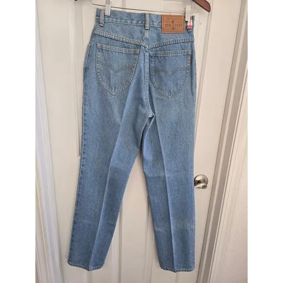 VTG NWOT Red Taps USA Spirit Jeans High Waist Straight Leg Size 27 Made in USA