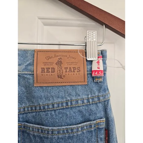 VTG NWOT Red Taps USA Spirit Jeans High Waist Straight Leg Size 27 Made in USA