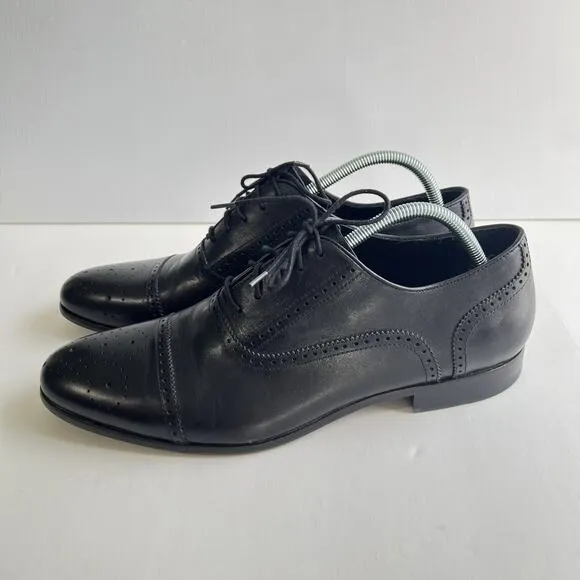 Warfield &amp; Grand Dress Shoes Fairbank Men Black Leather Oxford Size 11.5