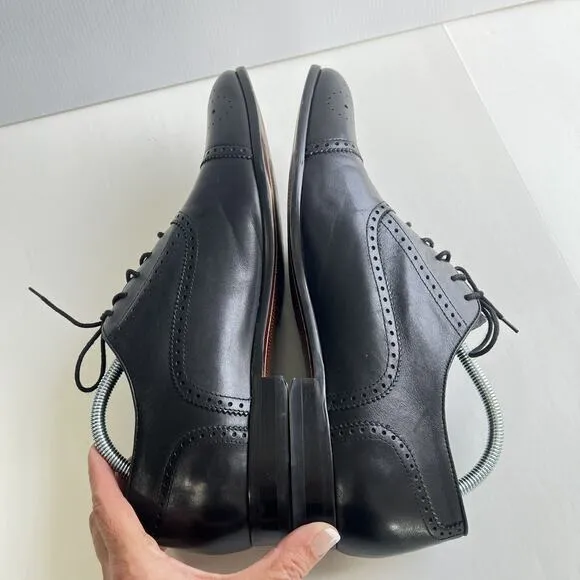 Warfield &amp; Grand Dress Shoes Fairbank Men Black Leather Oxford Size 11.5