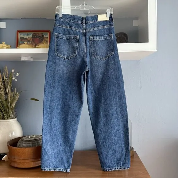 Whistles Barrel Leg Jeans High Waisted Size 26