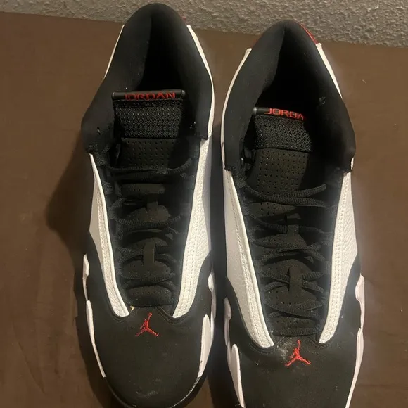 White and Black Athletic Sneakers Retro 14 Black Toe 2024