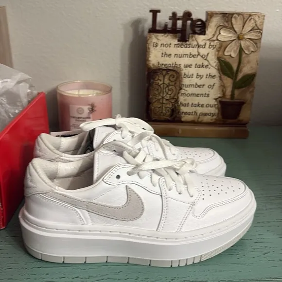 White and Gray Air Jordan Sneakers SZ 7 Wos