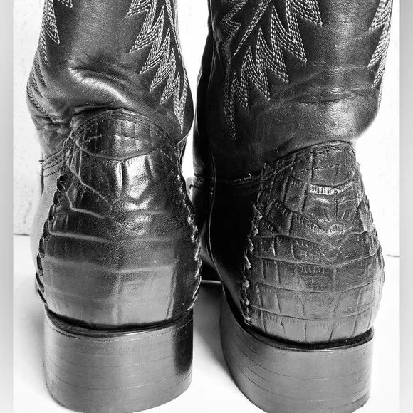 Wild West Boots #6955905 Men's Black Caiman Belly Print Boots 3X Toe Size 11