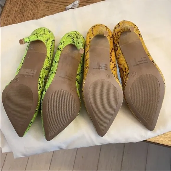 WILD DIVA TUSCANY MUSTARD &amp;GREEN SNAKE MOT…