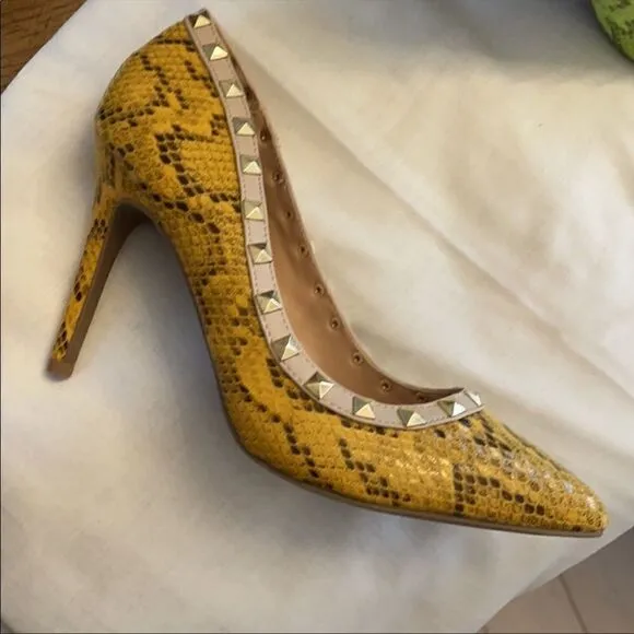 WILD DIVA TUSCANY MUSTARD &amp;GREEN SNAKE MOT…