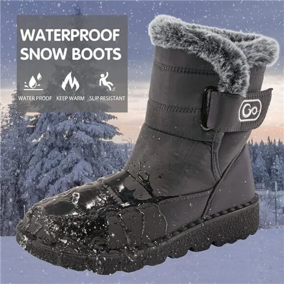 Winter Snow Boots With Warm Lining Non Slip Outdoor Waterproof