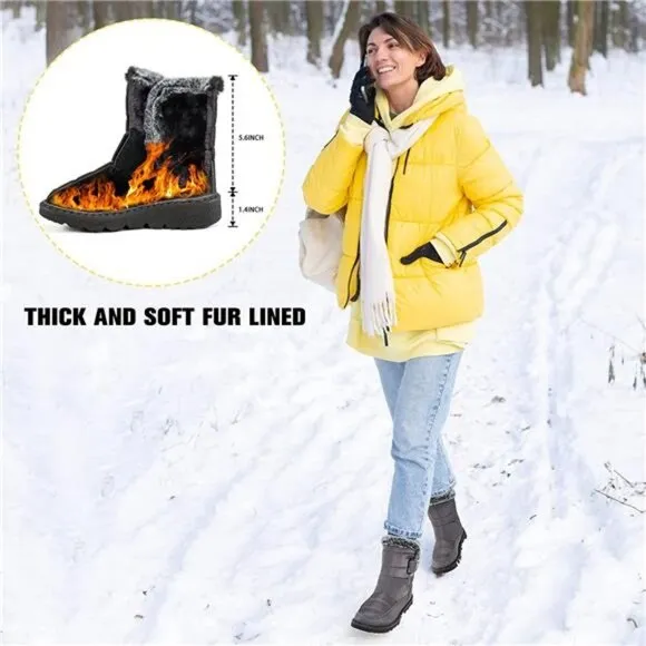Winter Snow Boots With Warm Lining Non Slip Outdoor Waterproof