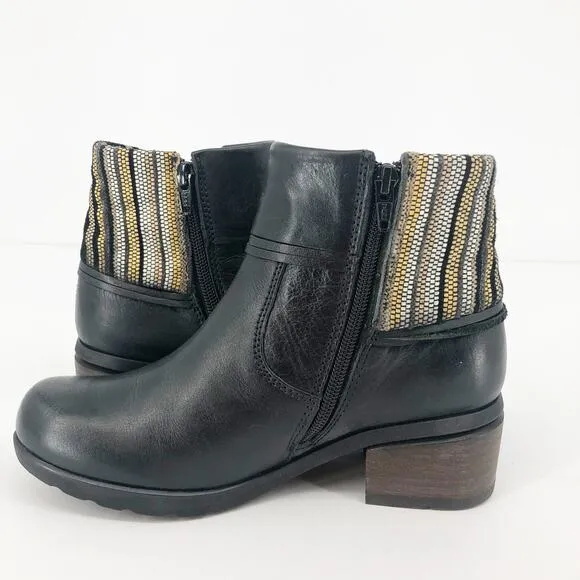 WOLKY Women's Edson Bootie EU 36 US 5-6 Black Torpedo Leather Stacked Heel NIB