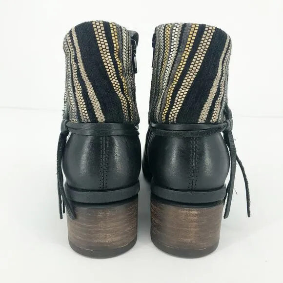 WOLKY Women's Edson Bootie EU 36 US 5-6 Black Torpedo Leather Stacked Heel NIB