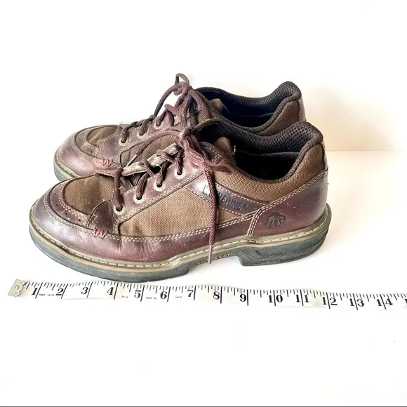 WOLVERINE  Brown Leather Reinforced Toe Safety Work Shoes—SZ. 10.5