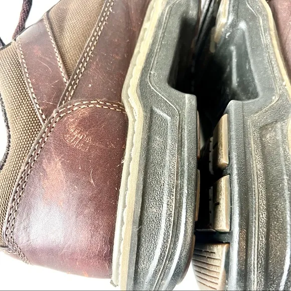 WOLVERINE  Brown Leather Reinforced Toe Safety Work Shoes—SZ. 10.5