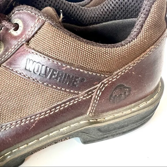 WOLVERINE  Brown Leather Reinforced Toe Safety Work Shoes—SZ. 10.5