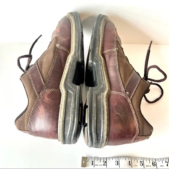 WOLVERINE  Brown Leather Reinforced Toe Safety Work Shoes—SZ. 10.5