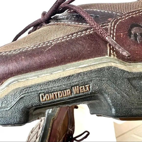 WOLVERINE  Brown Leather Reinforced Toe Safety Work Shoes—SZ. 10.5