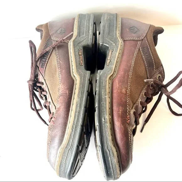WOLVERINE  Brown Leather Reinforced Toe Safety Work Shoes—SZ. 10.5