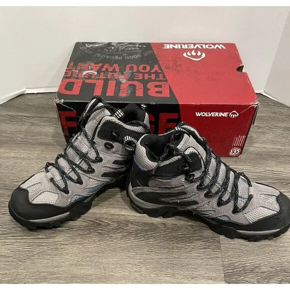WOLVERINE Wilderness Boots Women's‎ Size 8.5  Waterproof Hiking Work Gray Mid
