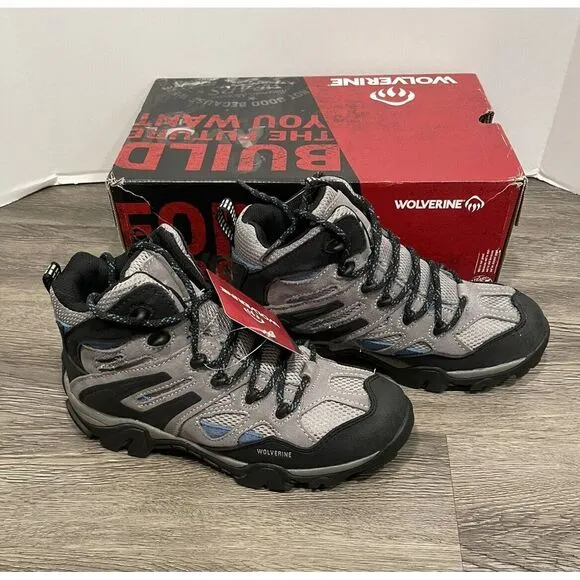 WOLVERINE Wilderness Boots Women's‎ Size 8.5  Waterproof Hiking Work Gray Mid