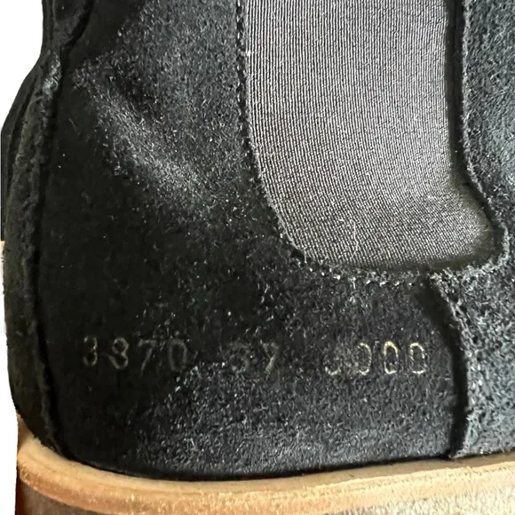 Woman by Common Projects Black Suede Chelsea Boots Ankle Genuine Leather