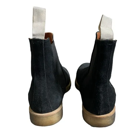 Woman by Common Projects Black Suede Chelsea Boots Ankle Genuine Leather