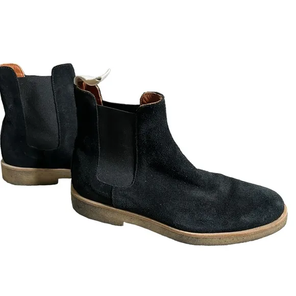 Woman by Common Projects Black Suede Chelsea Boots Ankle Genuine Leather