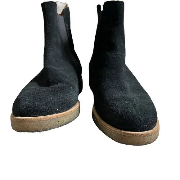 Woman by Common Projects Black Suede Chelsea Boots Ankle Genuine Leather