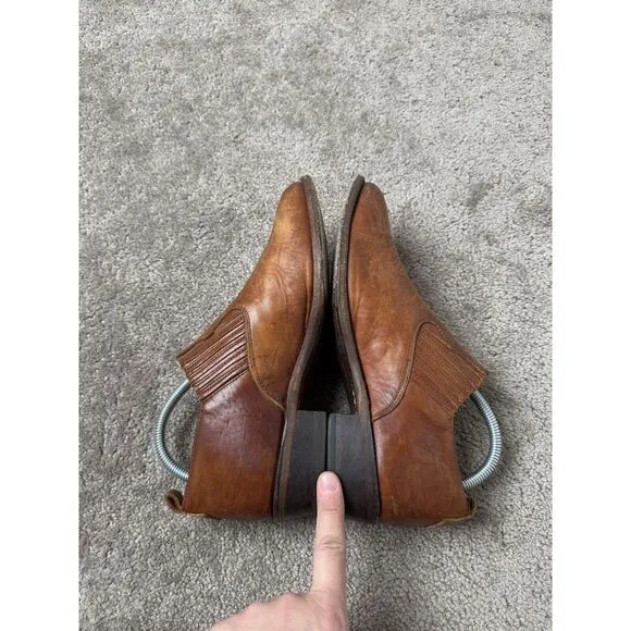 Women FRYE Cognac Billie Shooties Boots Shoes Leather Slip In Western Size 9.5 B