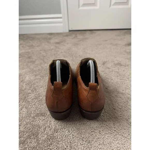 Women FRYE Cognac Billie Shooties Boots Shoes Leather Slip In Western Size 9.5 B