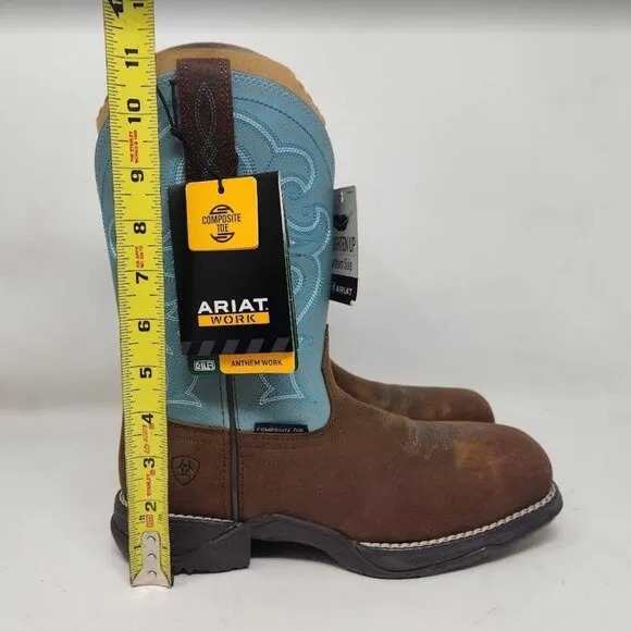 Women's 7 Ariat Anthem Comp Toe western work boots Latigo / Artic Ice 10027420
