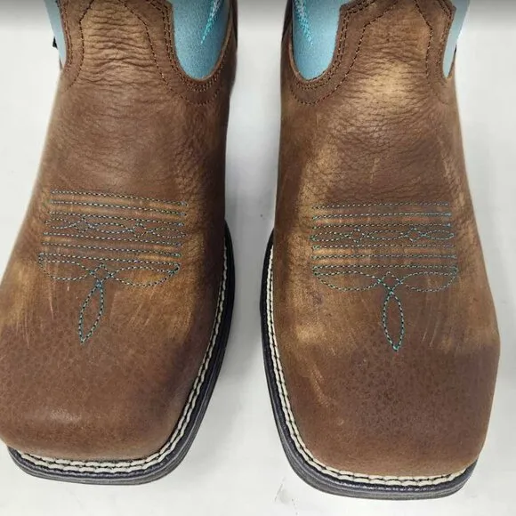 Women's 7 Ariat Anthem Comp Toe western work boots Latigo / Artic Ice 10027420