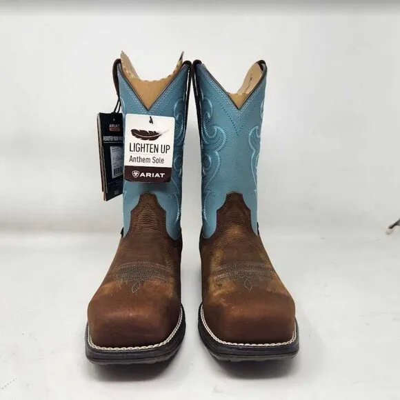 Women's 7 Ariat Anthem Comp Toe western work boots Latigo / Artic Ice 10027420