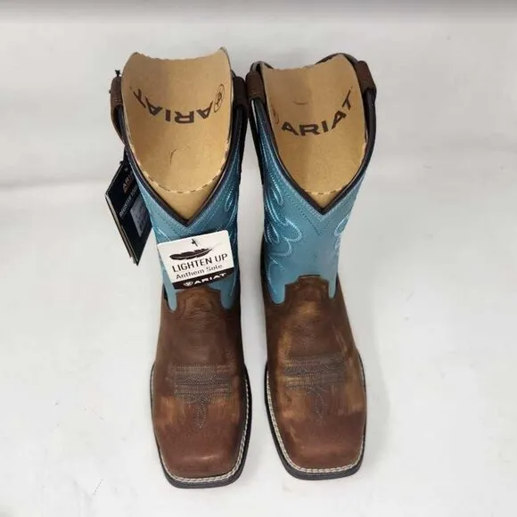 Women's 7 Ariat Anthem Comp Toe western work boots Latigo / Artic Ice 10027420