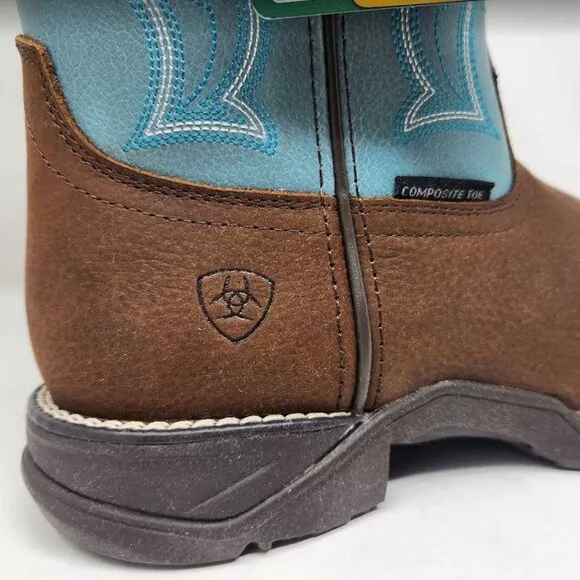 Women's 7 Ariat Anthem Comp Toe western work boots Latigo / Artic Ice 10027420