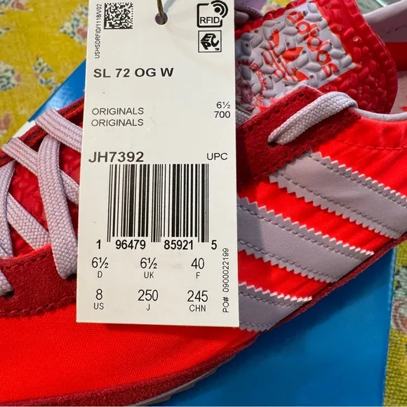 Womens adidas SL 72 OG Athletic Shoe - Solar Red/Ice Lavender/Better Scarlet-NIB