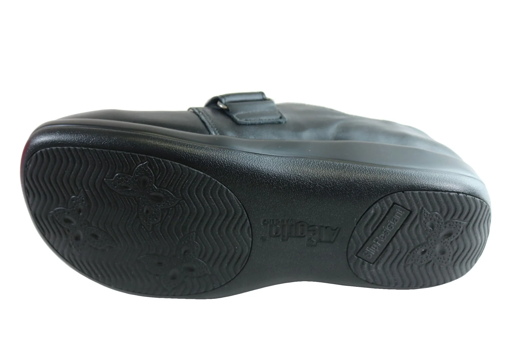 Womens Alegria Joleen Leather Shoes With Adjustable Strap