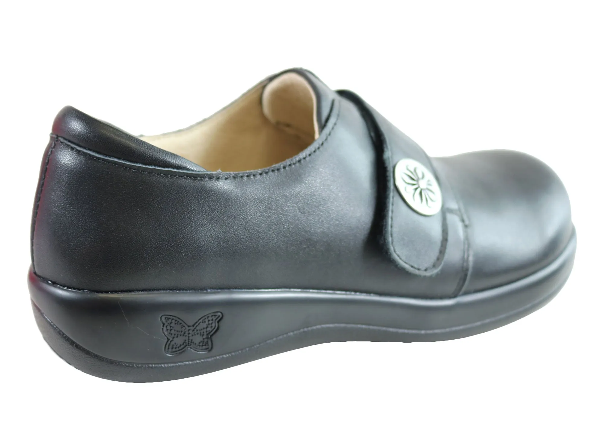 Womens Alegria Joleen Leather Shoes With Adjustable Strap