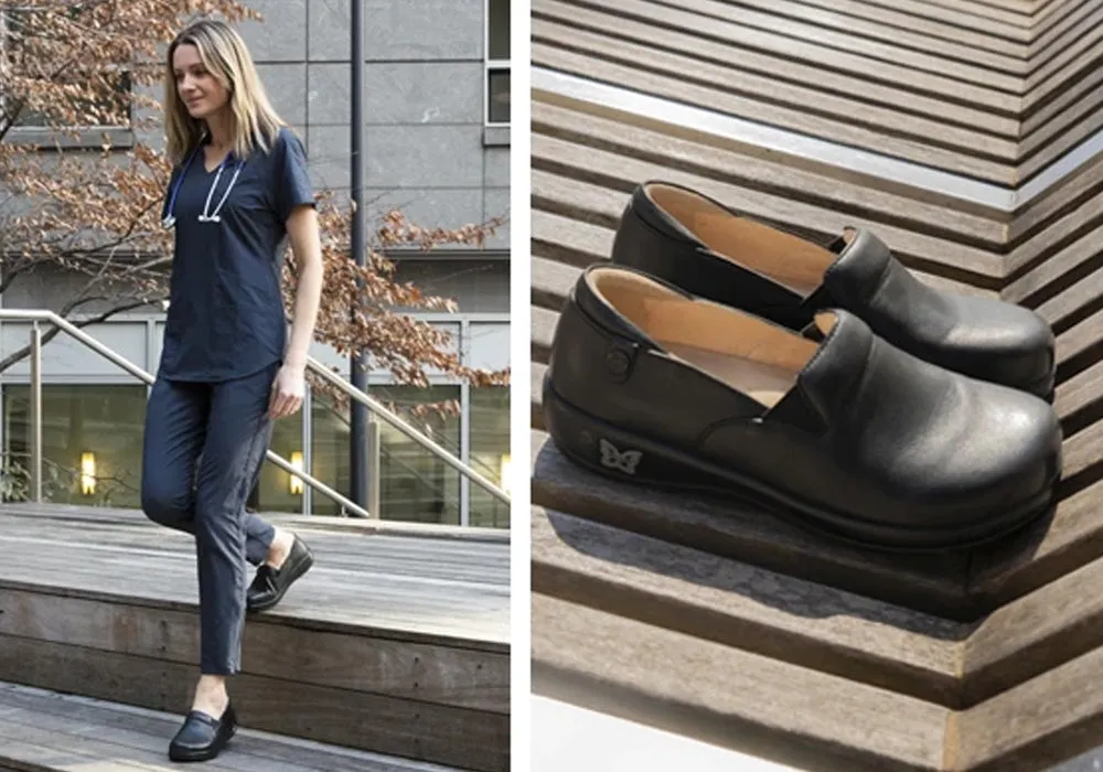 Womens Alegria Keli Leather Professional Slip On Shoes