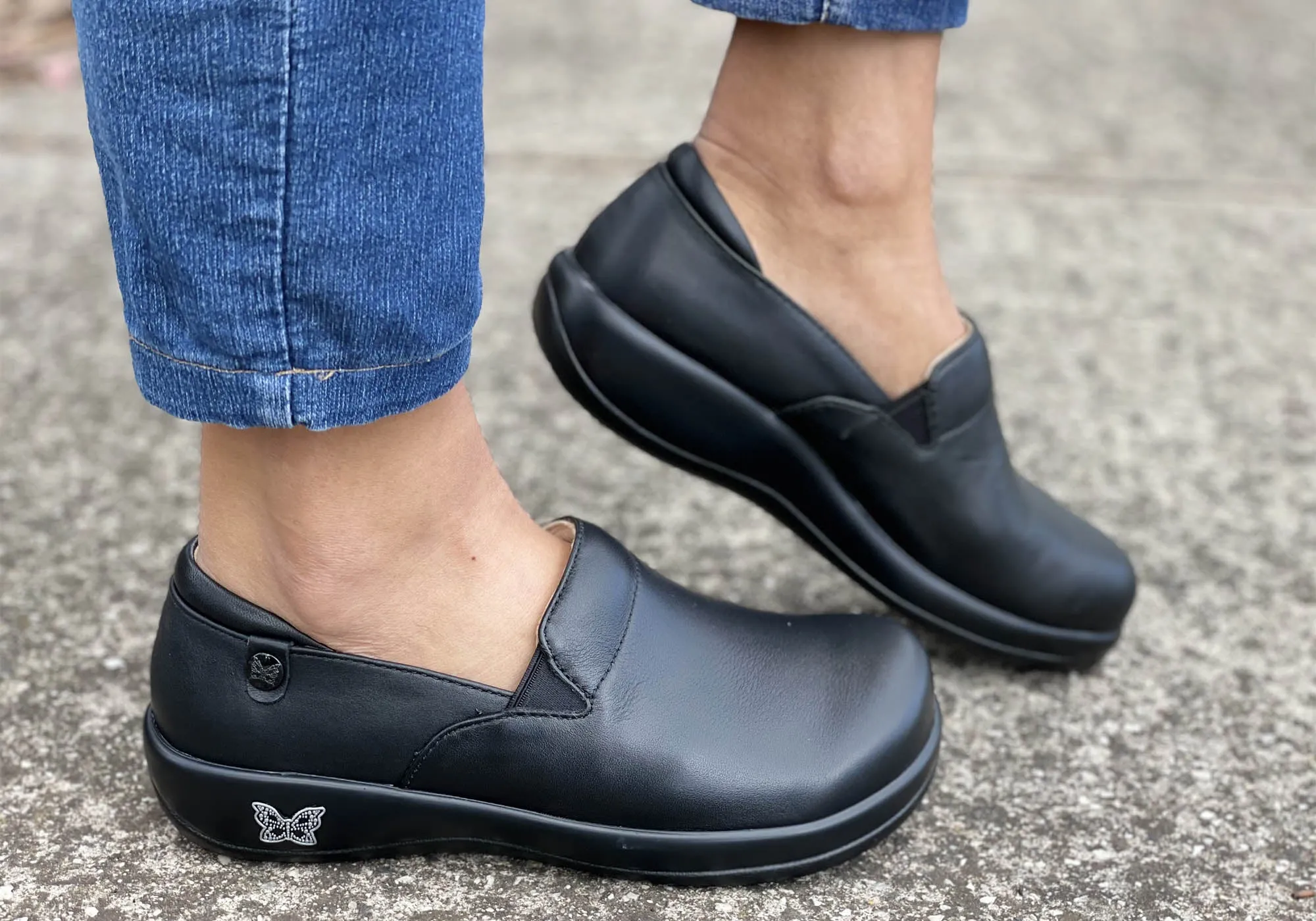 Womens Alegria Keli Leather Professional Slip On Shoes
