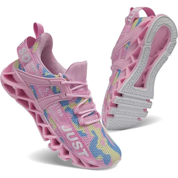 Women's Camouflage Pink Non Slip Athletic Tennis Walking Blade Running Sneakers