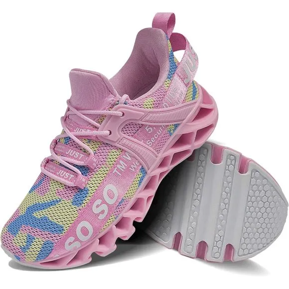 Women's Camouflage Pink Non Slip Athletic Tennis Walking Blade Running Sneakers