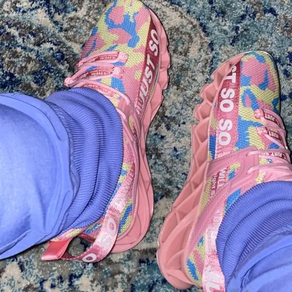 Women's Camouflage Pink Non Slip Athletic Tennis Walking Blade Running Sneakers