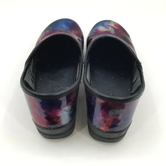 Women's Dansko Clogs 40 Professional Nursing Shoes Slip On Iridescent Rainbow