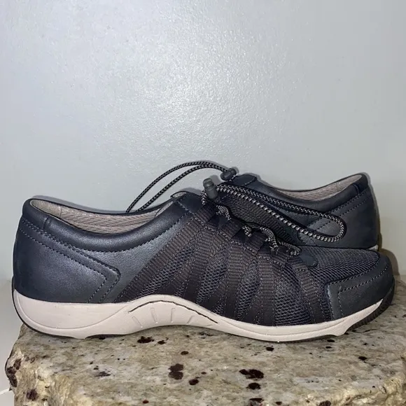 Women's Dansko Honor Charcoal/Metallic Leather Shoe-Size 41 (US 10.5-11)